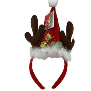 Christmas Holiday Reindeer Santa Hat Headband Novelty Photos Party NWT